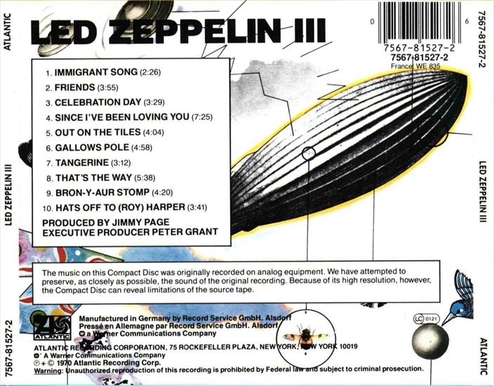1970 Led Zeppelin III - Led Zeppelin III - Back.jpg