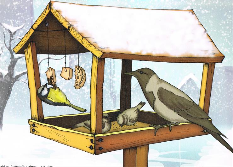 Ptaszki w karmniku zimą - 3 Ptaszki w karmniku zimą.jpg