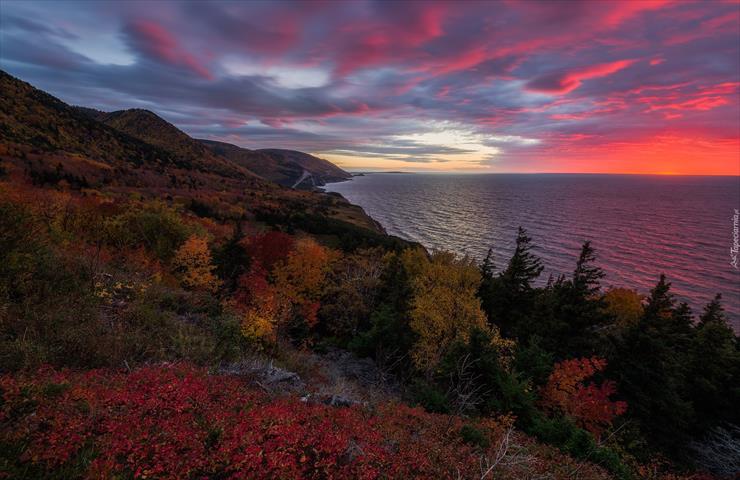 Tapety - ZACHÓD SŁOŃCA W PARKU NARODOWYM CAPE BRETON HIGHLANDS.jpg